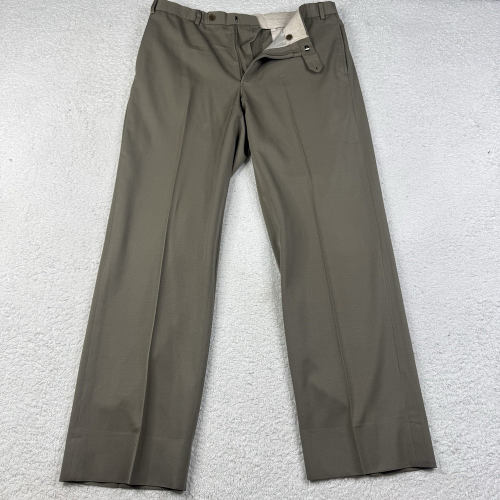 Brooks Brothers 346 Wool Pants Men's 36x32 (fit 34x31) Dress Slacks Khaki‎